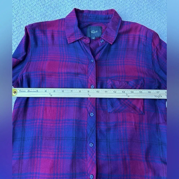 Rails | Hunter Plaid flannel shirt, currant and navy - Picture 7 of 8